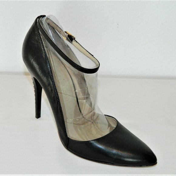 MaxMartin Betty Noir Ankle Strap Pumps - Picture 1 of 11